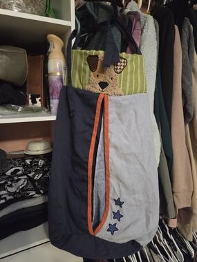 Cute Dog Appliqué Tote Bag/Diaper Storage with Stars
